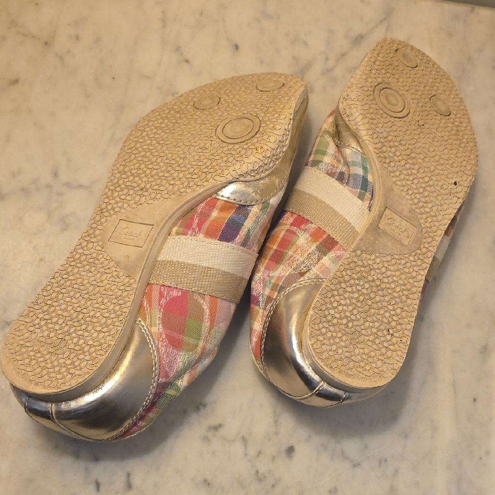 Coach Shoes Size 7.5 Pastel Plaid - Picture 4 of 7
